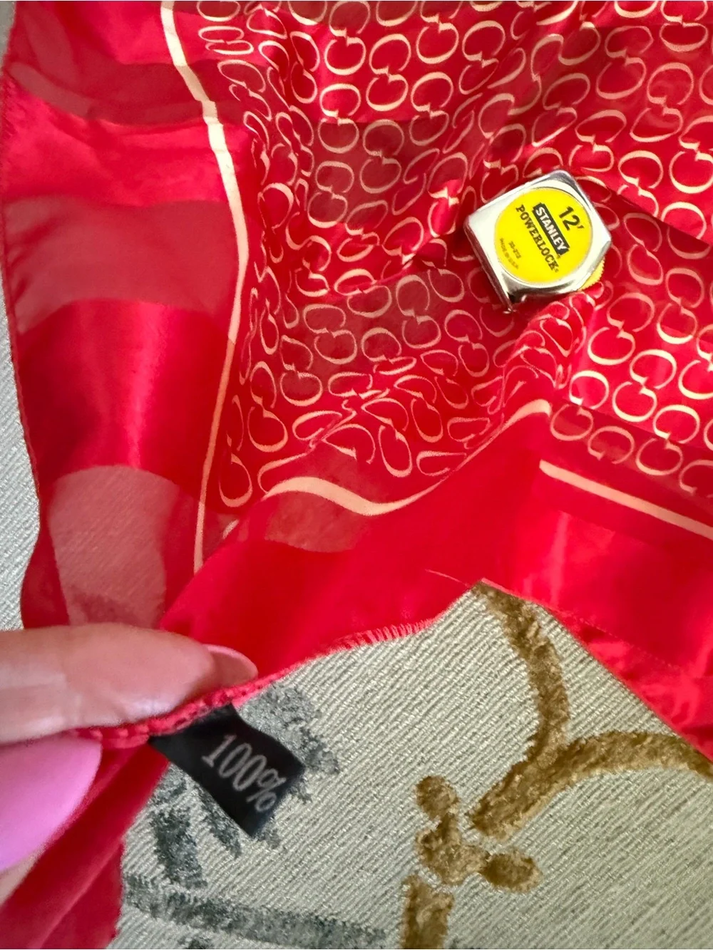 Red GUCCI silk Silk Scarf - Luxury Home Accent